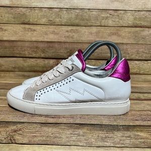 Zadig & Voltaire White Sneakers with Pink Highlights
